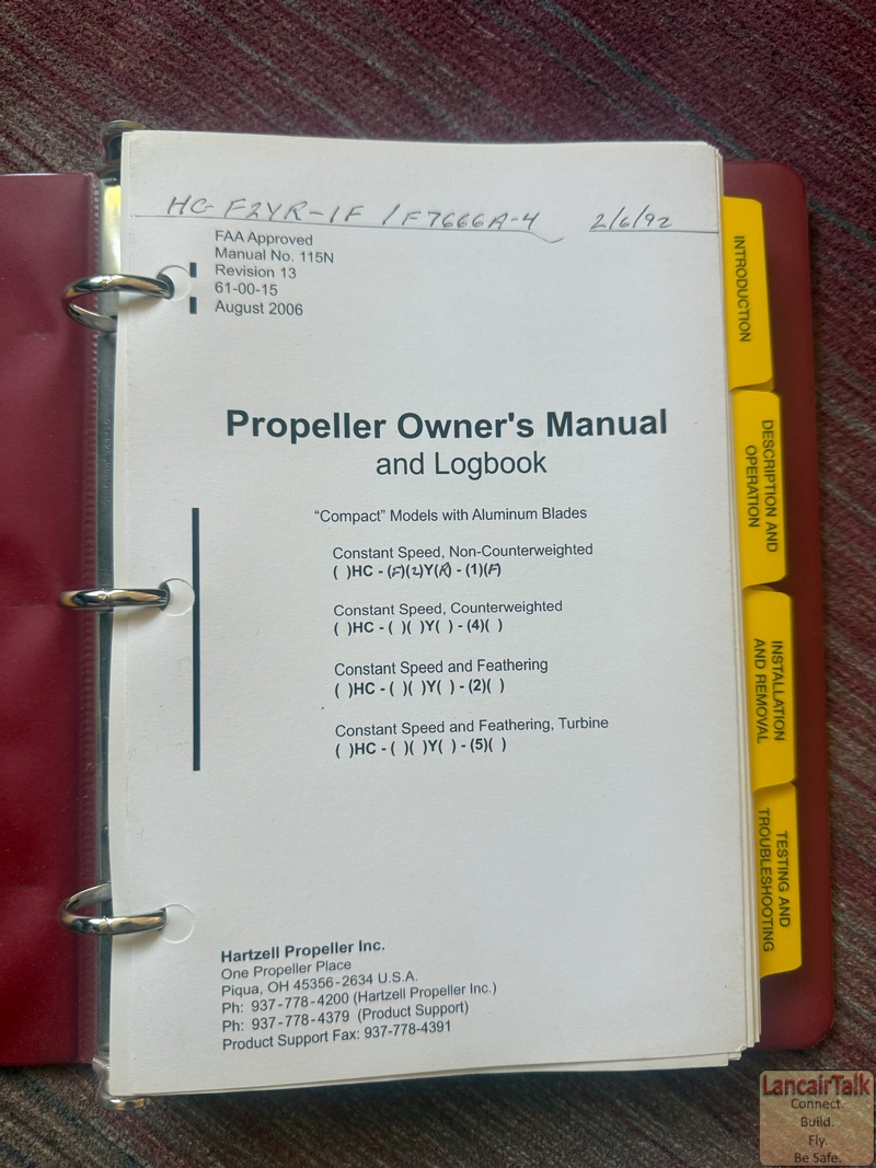Lancair 320/360 N36KL document